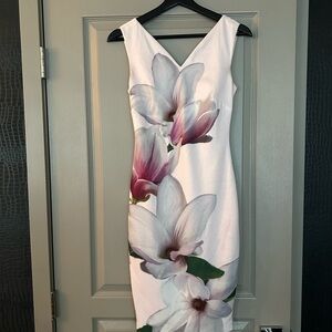 Ted Baker Floral Sleeveless Dress - Pink and White